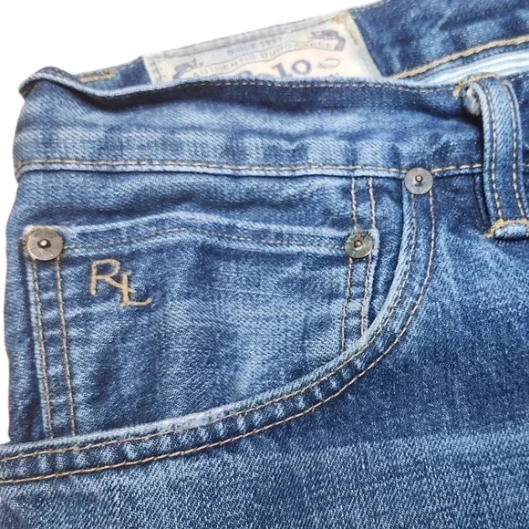 Polo Dungarees Distressed Jeans Hampton Straight by Ralph Lauren Size  44 - Picture 6 of 8